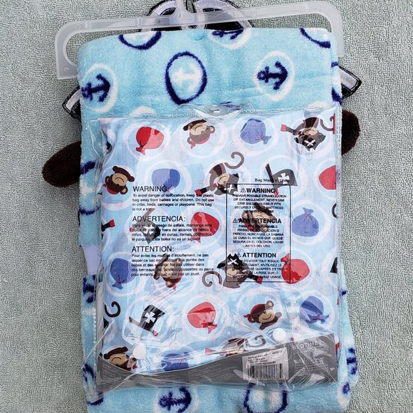 Hooded Baby Blanket and Crib Sheet Set Pirate - Picture 3 of 6